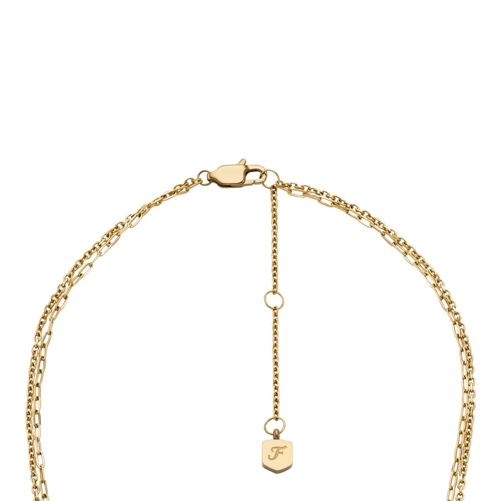 Fossil Women's Ellis Shaky Glitz Gold-Tone Stainless Steel Multi-Strand Necklace -  JF04894710 (3)