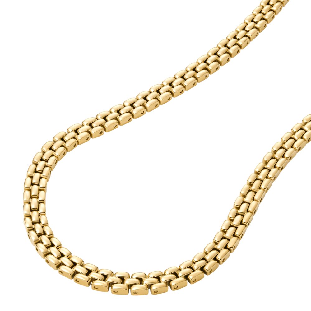 Fossil Women's Arden Watch Links Gold-Tone Stainless Steel Chain Necklace, JF04900710