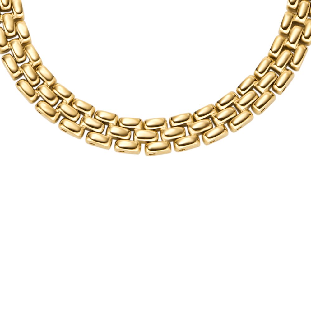 Fossil Women's Arden Watch Links Gold-Tone Stainless Steel Chain Necklace, JF04900710 (2)