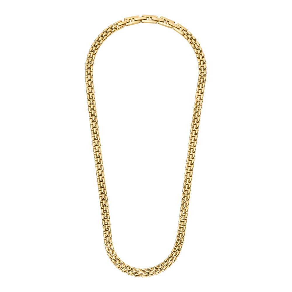 Fossil Women's Arden Watch Links Gold-Tone Stainless Steel Chain Necklace, JF04900710