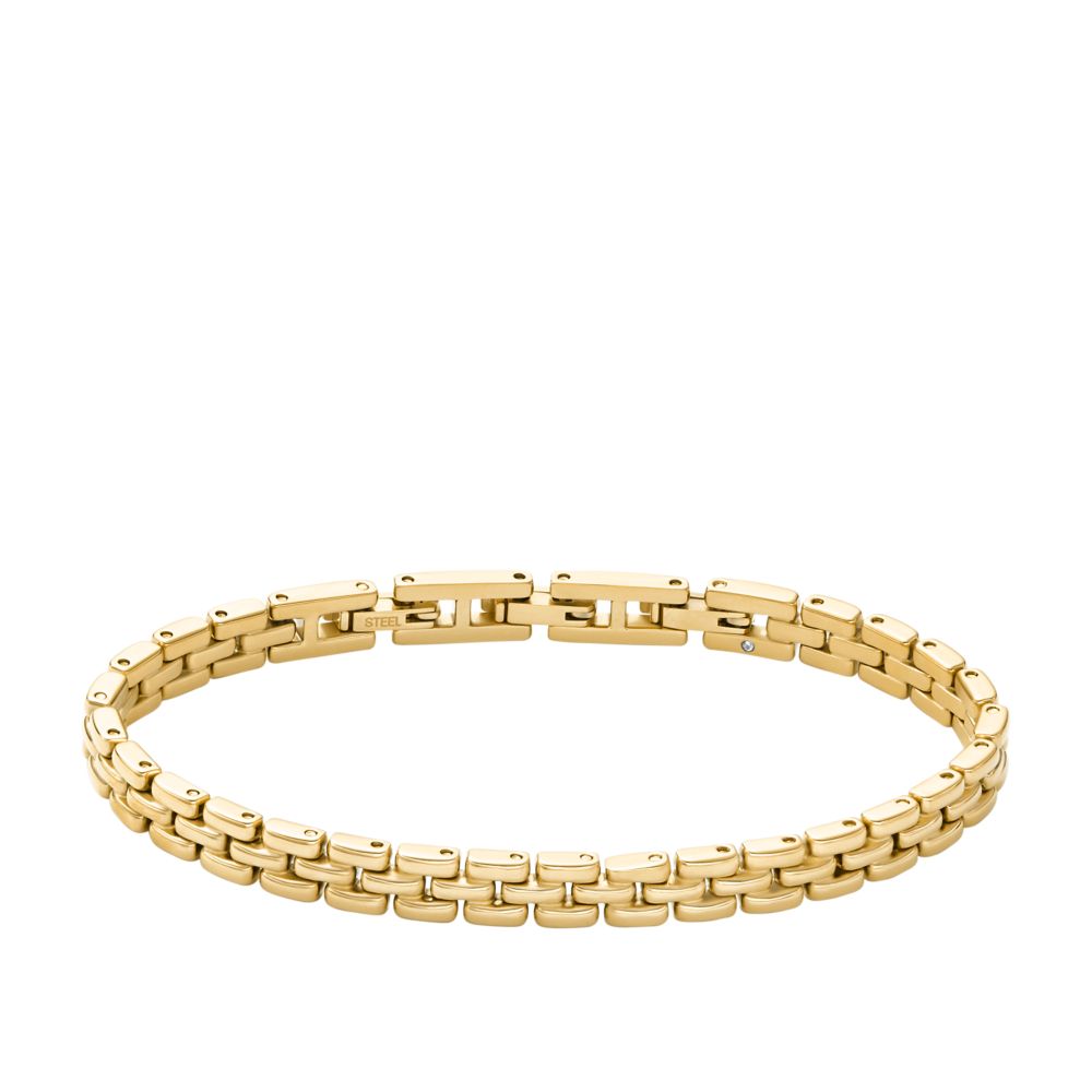 Fossil Women's Arden Watch Links Gold-Tone Stainless Steel Chain Bracelet -  JF04901710