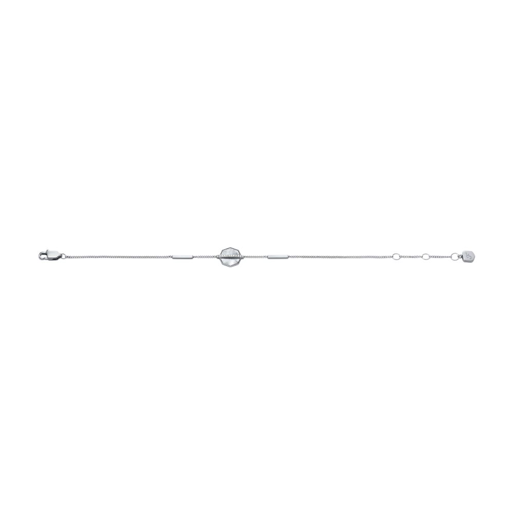 Fossil Women's Timeless Mother Of Pearl Silver-Tone Stainless Steel Station Bracelet - JF04910040 (3)