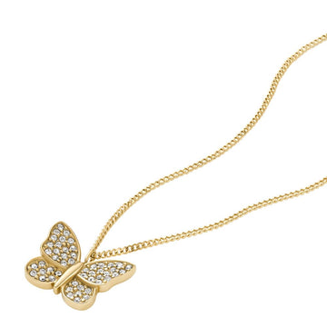 Fossil Women's Sutton Pavé Butterfly Gold-Tone Stainless Steel Pendant Necklace -  JF04920710