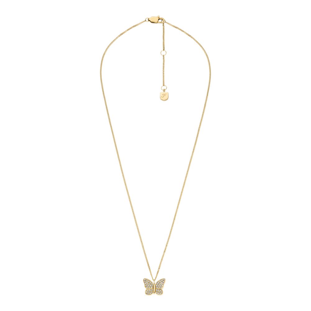 Fossil Women's Sutton Pavé Butterfly Gold-Tone Stainless Steel Pendant Necklace -  JF04920710 (3)
