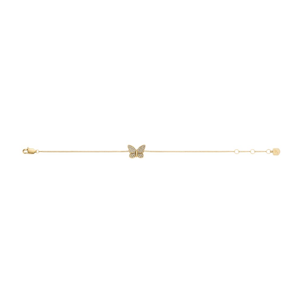 Fossil Women's Sutton Pavé Butterfly Gold-Tone Stainless Steel Station Bracelet -  JF04921710 (3)