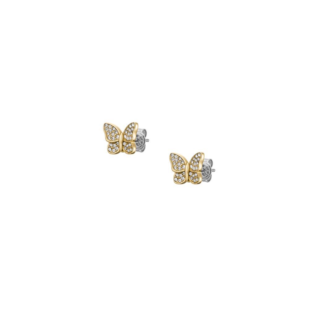 Fossil Women's Sutton Pavé Butterfly Gold-Tone Stainless Steel Stud Earrings -  JF04922710 (2)