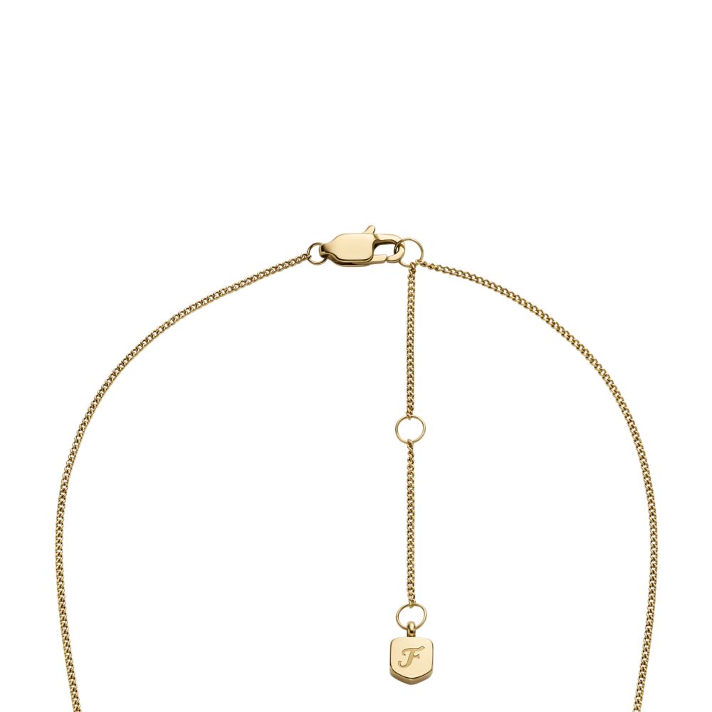 Fossil Women's Sadie Gold-Tone Stainless Steel ID Necklace -  JF04926710 (3)