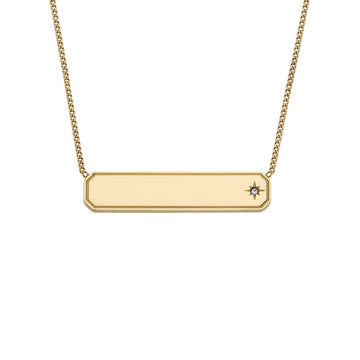 Fossil Women's Sadie Gold-Tone Stainless Steel ID Necklace -  JF04926710