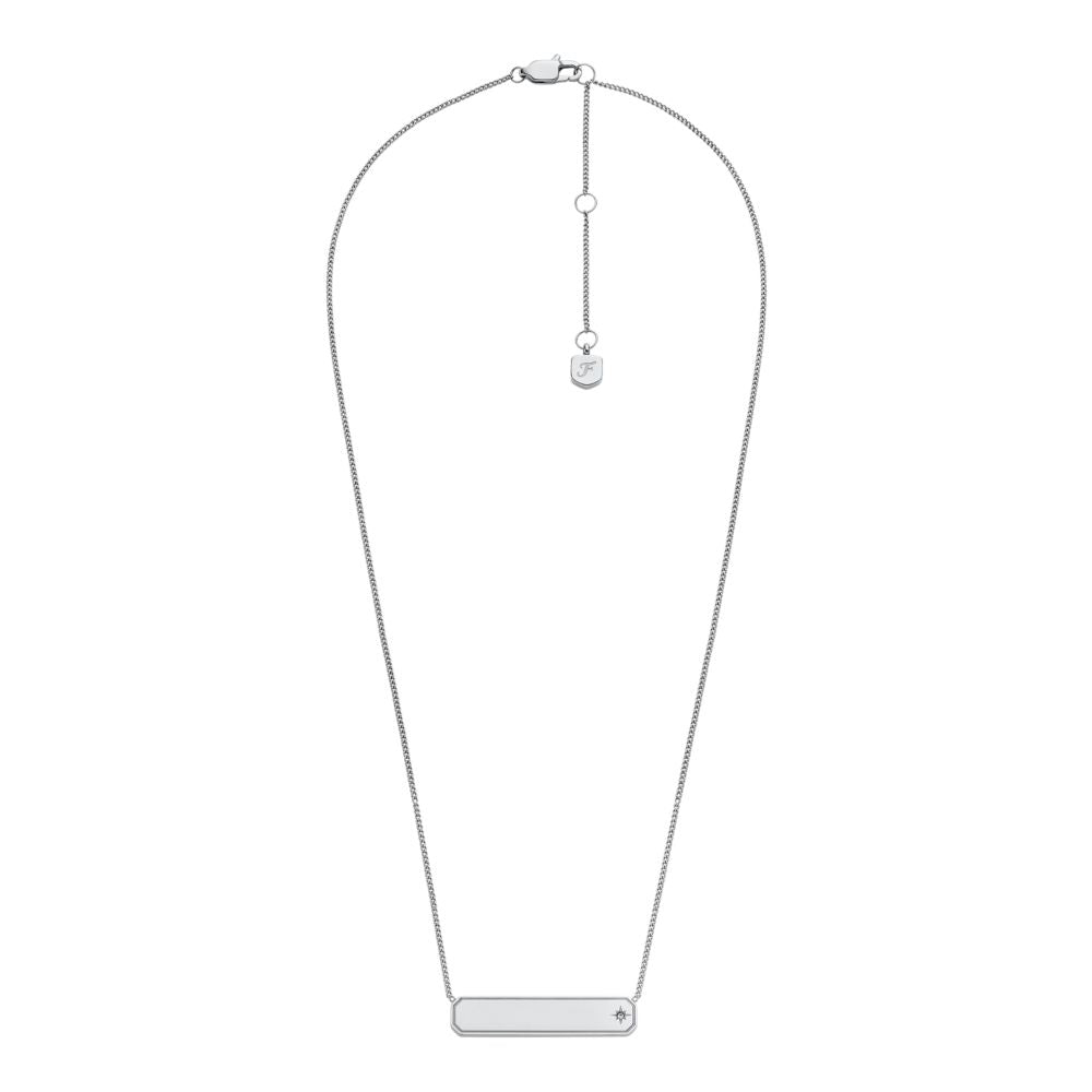 Fossil Women's Sadie Stainless Steel ID Necklace -  JF04927040 (2)