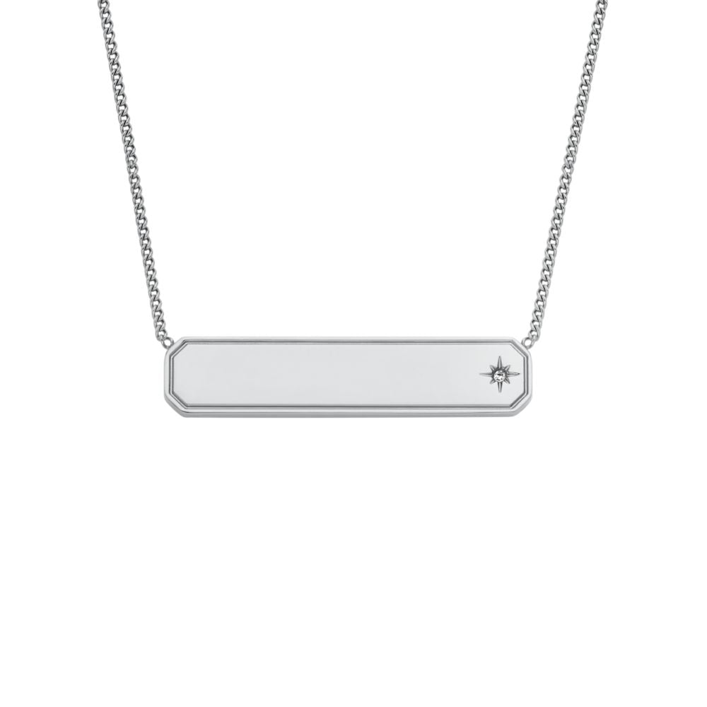 Fossil Women's Sadie Stainless Steel ID Necklace -  JF04927040