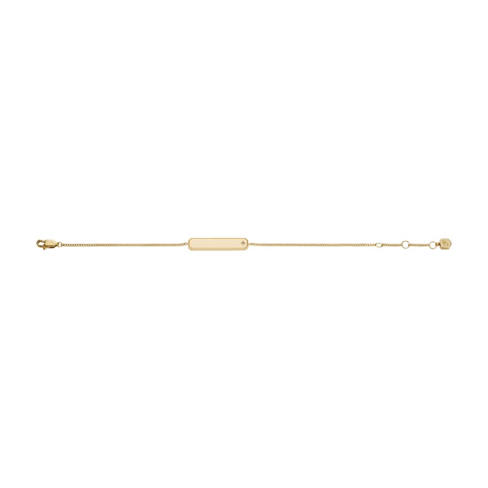 Fossil Women's Sadie Gold-Tone Stainless Steel ID Bracelet -  JF04928710 (3)