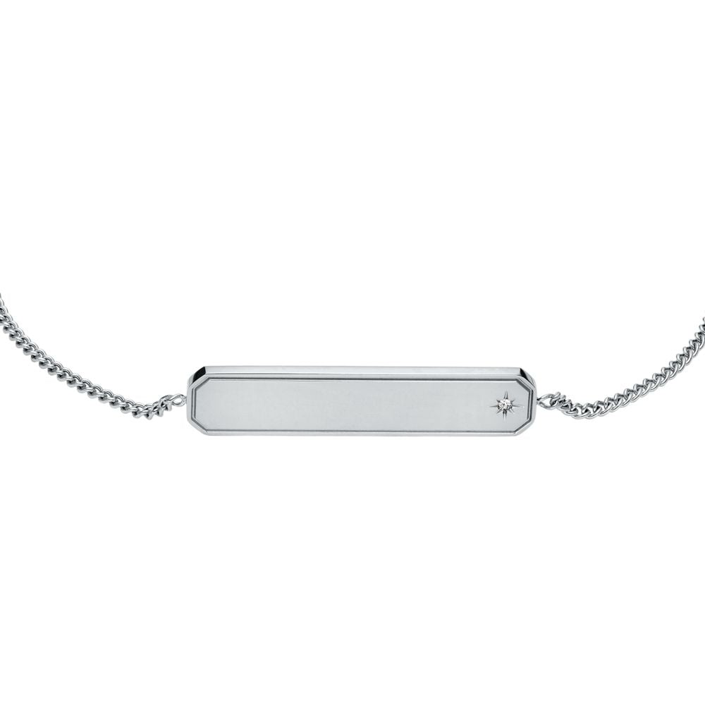 Fossil Women's Sadie Stainless Steel ID Bracelet -  JF04929040 (1)
