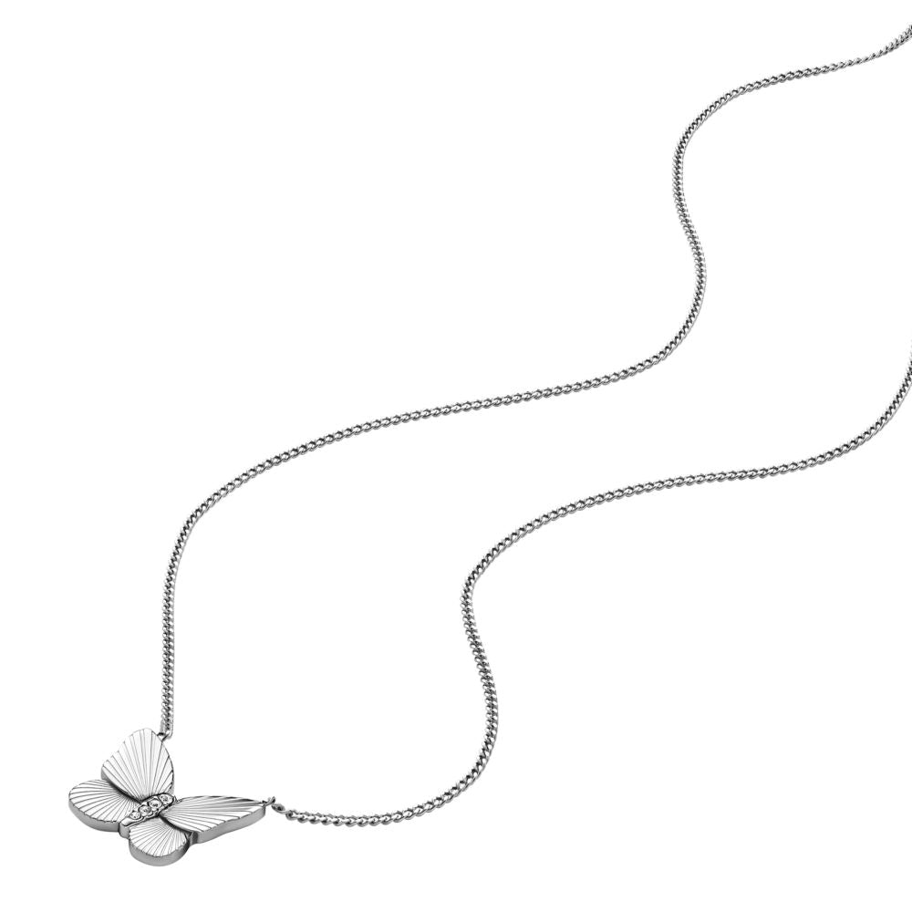 Fossil Women's Sutton Stainless Steel Butterfly Necklace and Earrings Gift Set -  JF04935SET (1)
