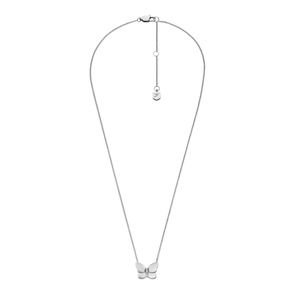 Fossil Women's Sutton Stainless Steel Butterfly Necklace and Earrings Gift Set -  JF04935SET (2)