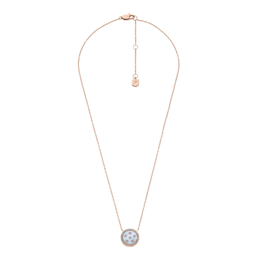 Fossil Women's Merrit Classic Mother-of-Pearl Rose Gold-Tone Steel Pendant Necklace -  JF04936791 (2)