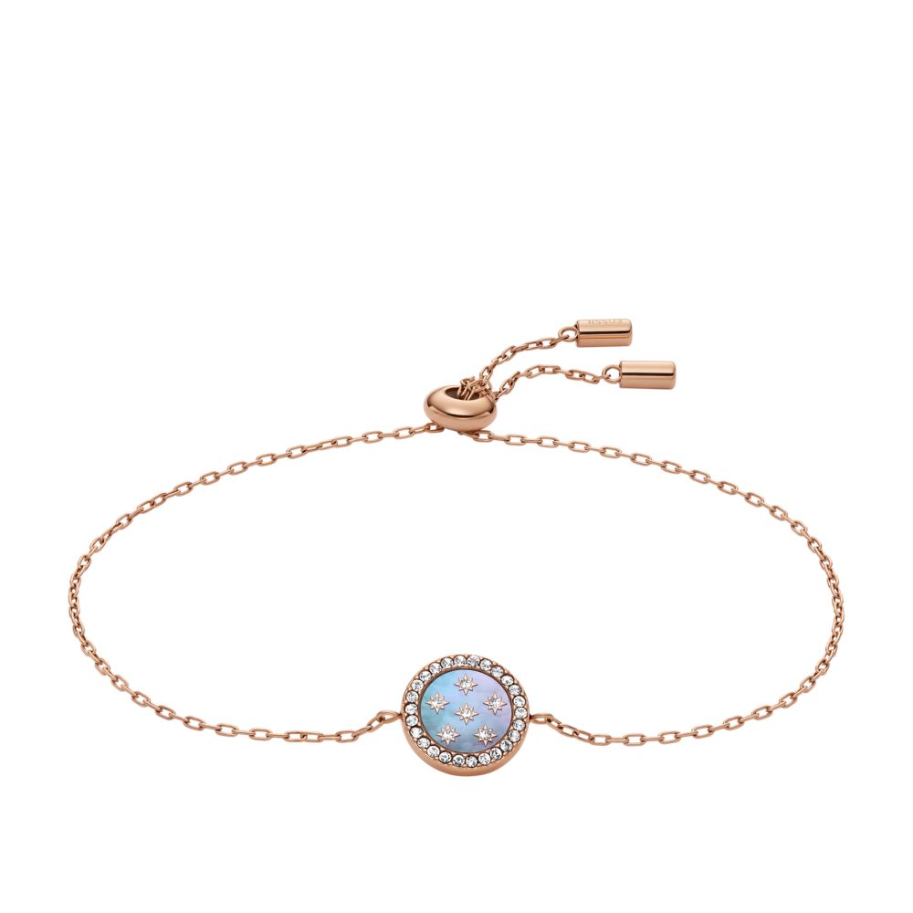 Fossil Women's Merrit Classic Mother of Pearl Rose Gold Steel Station Bracelet -  JF04937791