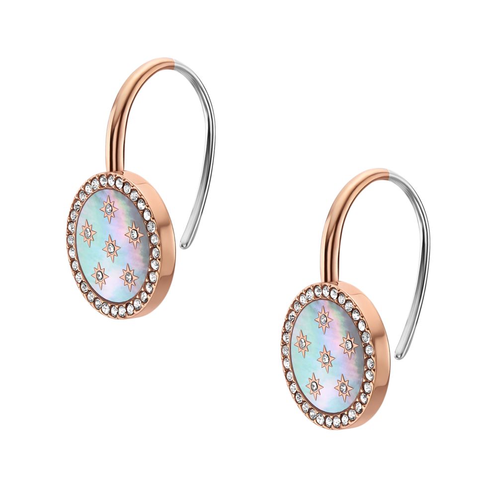 Fossil Women's Merrit Classic Mother-of-Pearl Rose Gold-Tone Steel Drop Earrings -  JF04938791 (2)