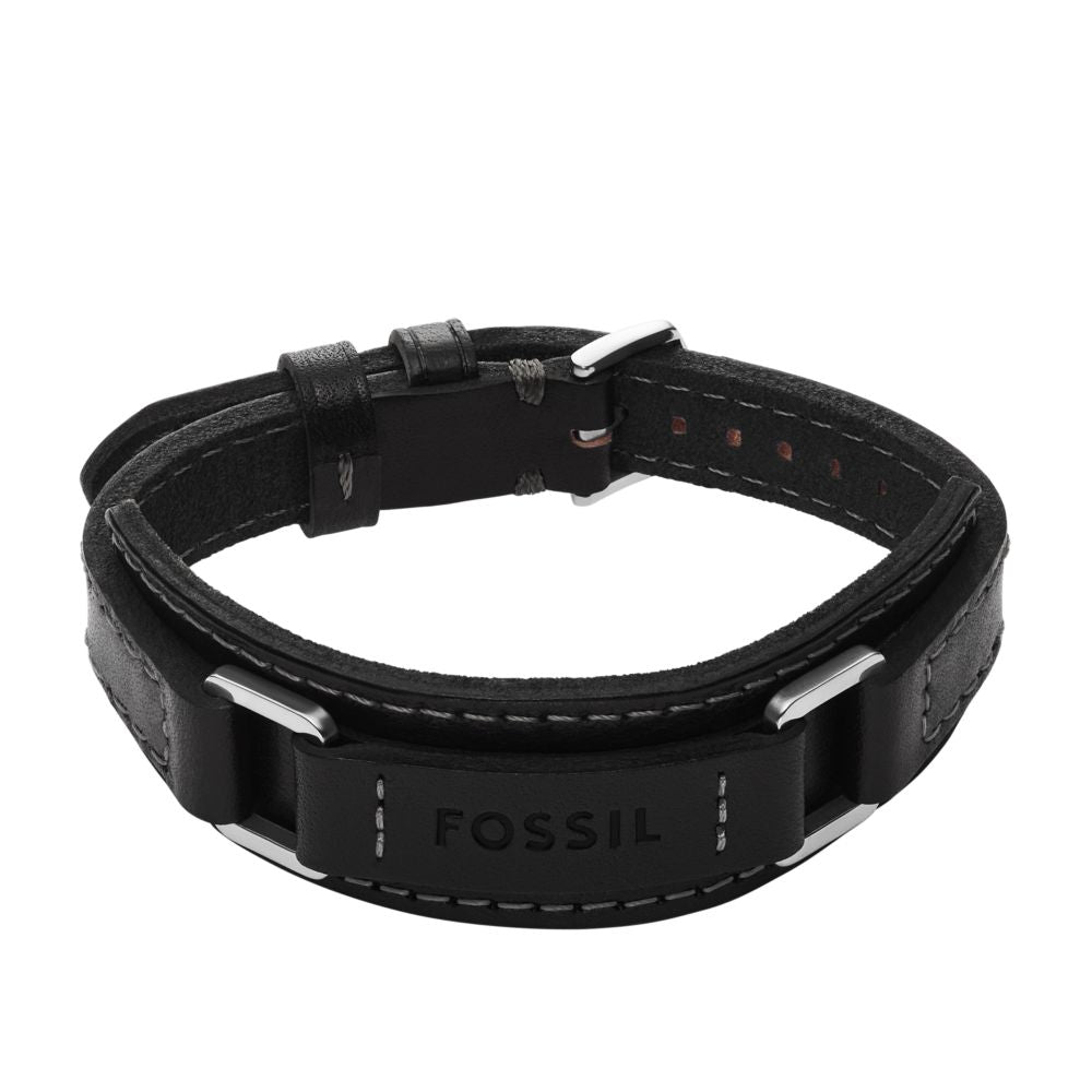 MACHINE BLACK LEATHER BRACELET