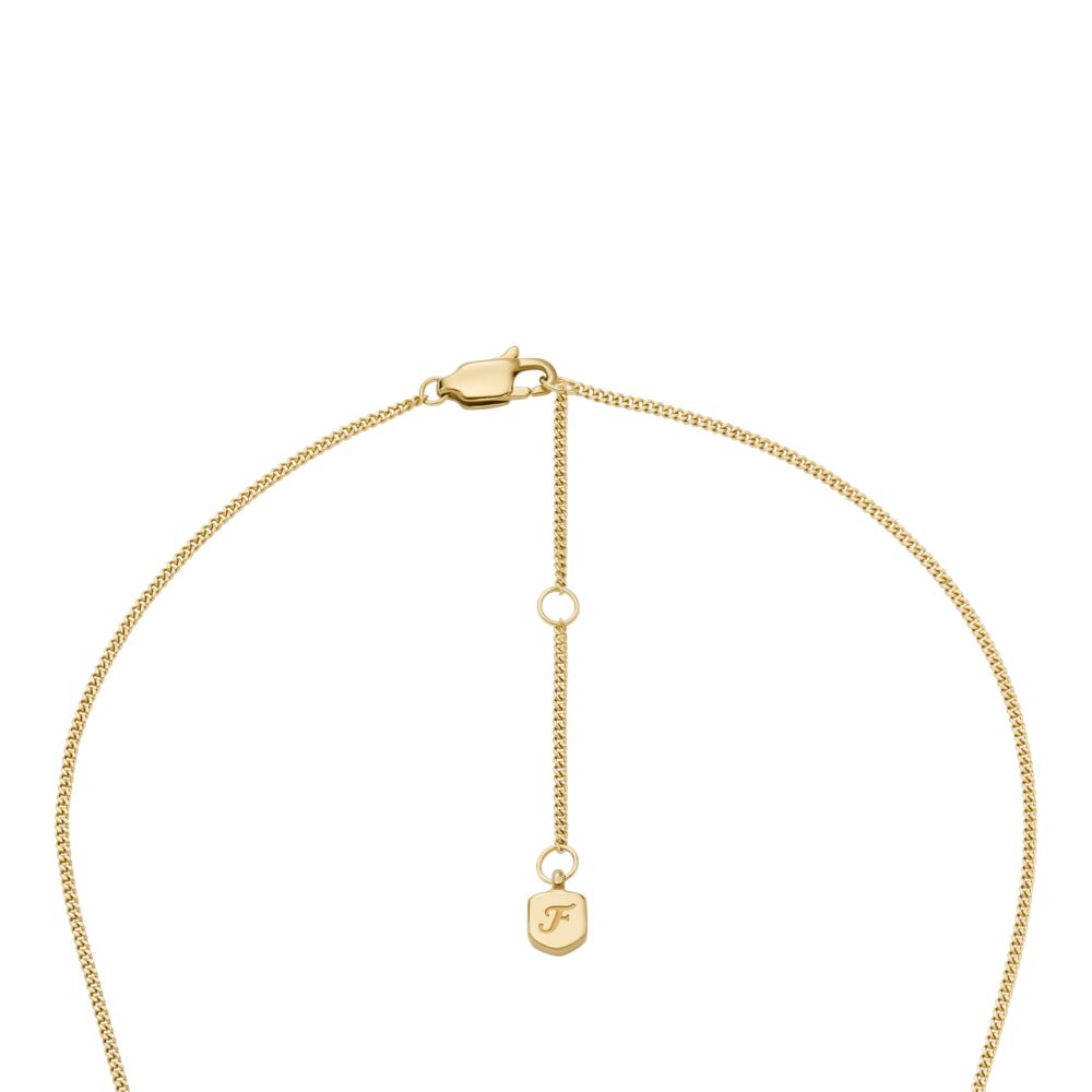 Fossil Women's Raquel Gold-Tone Stainless Steel Pendant Necklace -  JF04951710 (3)