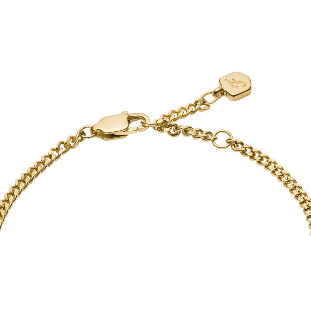 Fossil Women's Raquel Gold-Tone Stainless Steel Chain Bracelet -  JF04953710