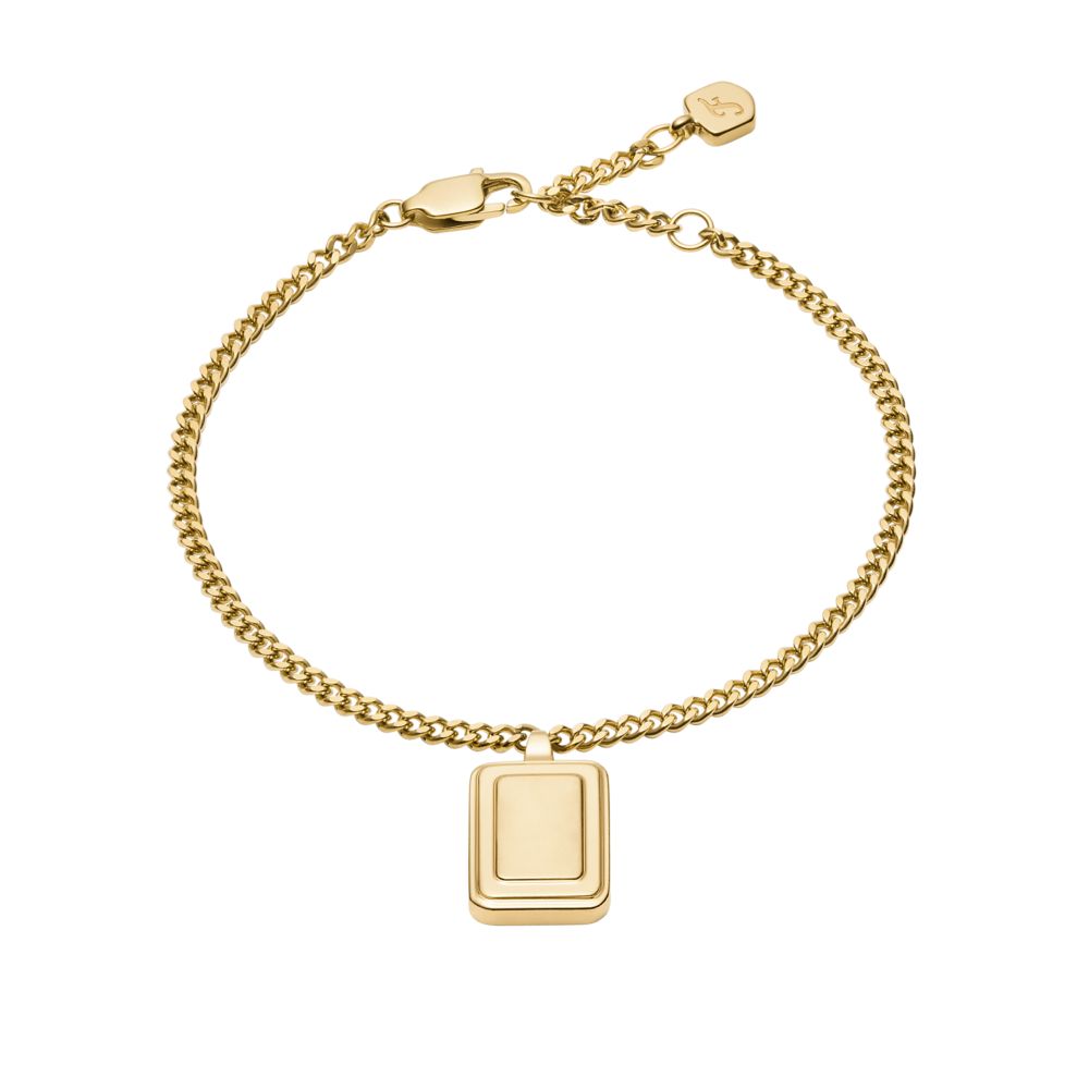 Fossil Women's Raquel Gold-Tone Stainless Steel Chain Bracelet -  JF04953710