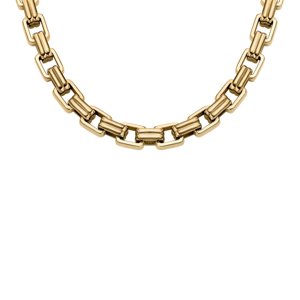 Fossil Women's Raquel Bold Chains Gold-Tone Stainless Steel Chain Necklace -  JF04954710
