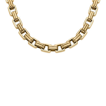 Fossil Women's Raquel Bold Chains Gold-Tone Stainless Steel Chain Necklace -  JF04954710