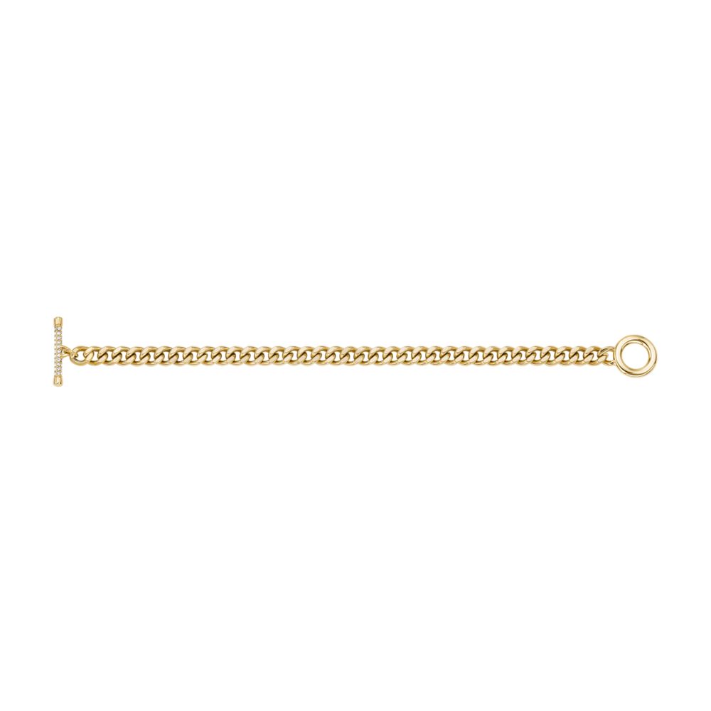 Fossil Women's Carlie T-Bar Pavé Gold-Tone Stainless Steel Toggle Bracelet -  JF04957710 (3)