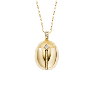 Fossil Women's Sutton Scarab Gold-Tone Stainless Steel Pendant Necklace -  JF04962710