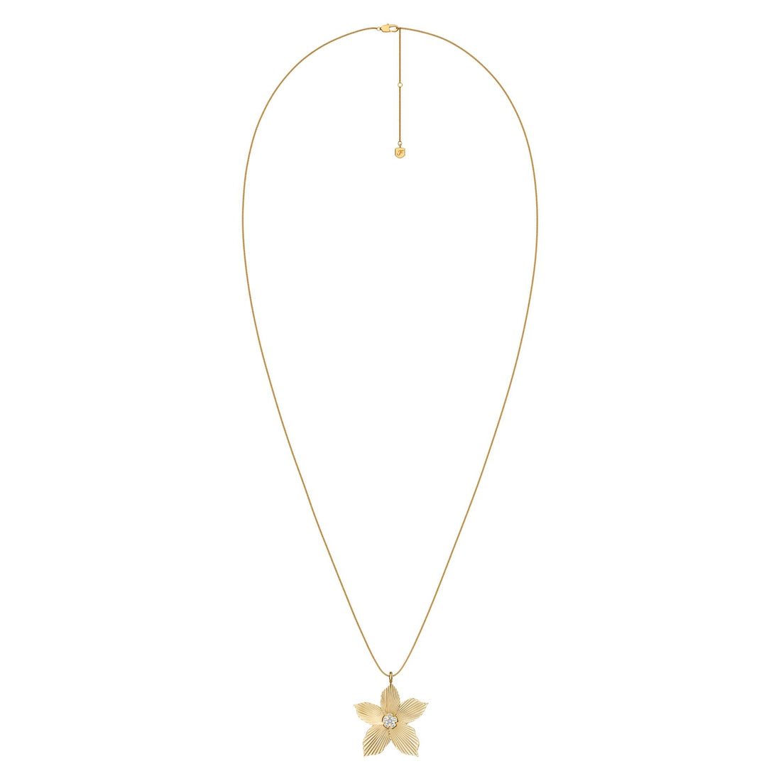 Fossil Women's Sutton The Flower Collection Gold-Tone Stainless Steel Pendant Necklace - JF04968710