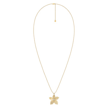 Fossil Women's Sutton The Flower Collection Gold-Tone Stainless Steel Pendant Necklace - JF04968710