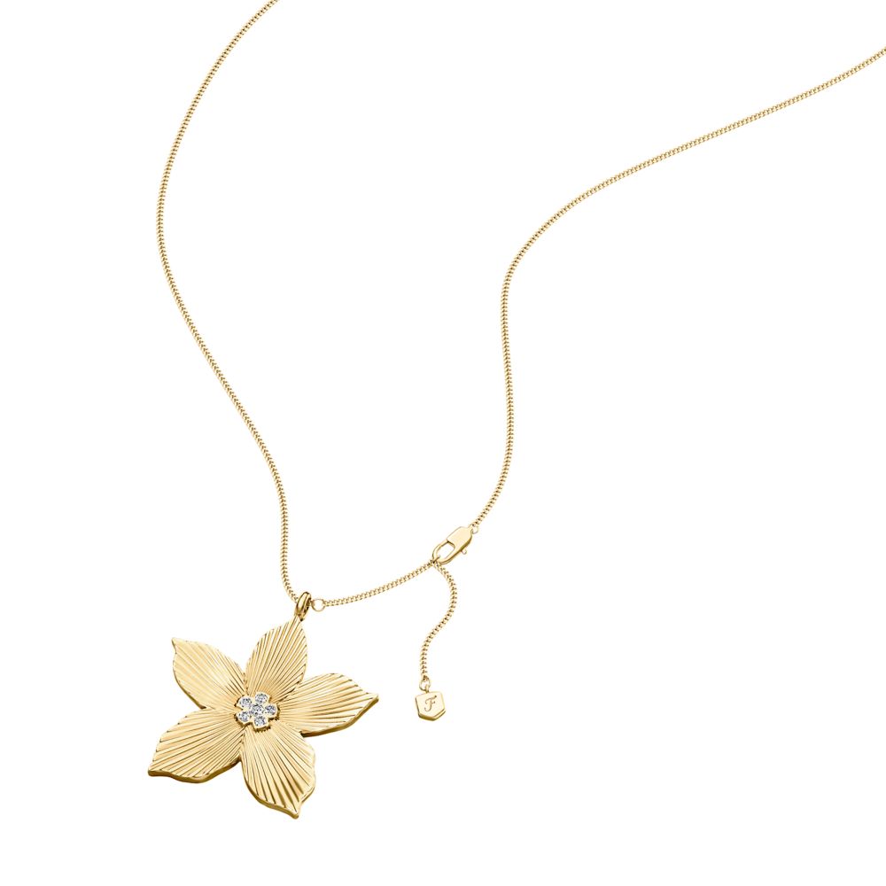 Fossil Women's Sutton The Flower Collection Gold-Tone Stainless Steel Pendant Necklace - JF04968710 (4)