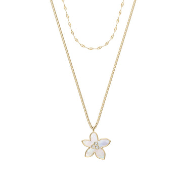 Fossil Women's Sutton The Flower Collection Mother-of-Pearl Multi-Strand Necklace - JF04969710