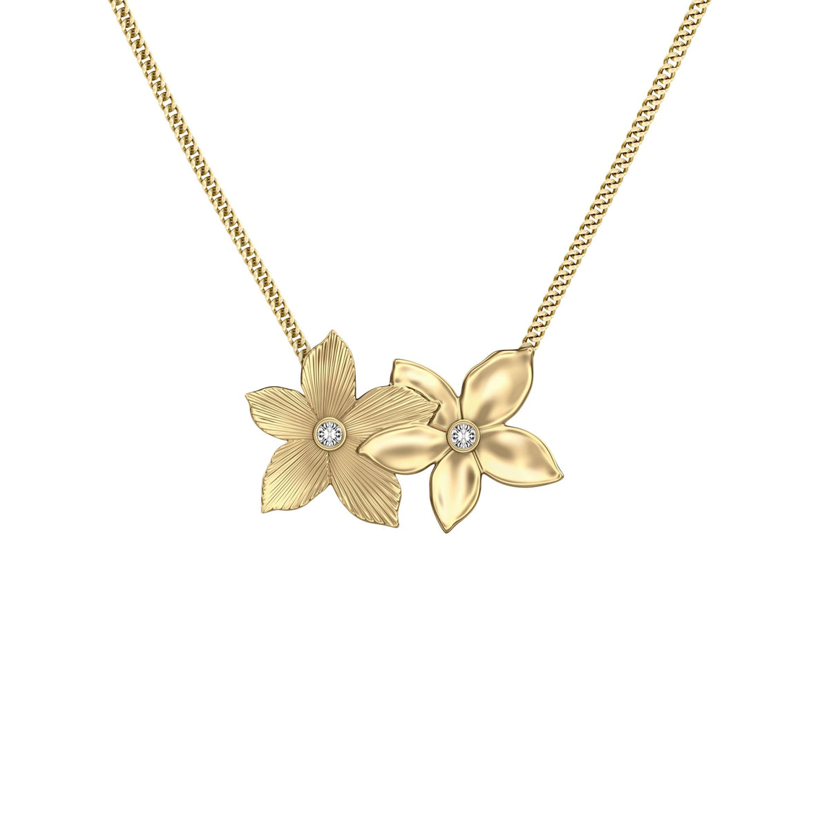 Fossil Women's Sutton The Flower Collection Gold-Tone Stainless Steel Pendant Necklace - JF04970710