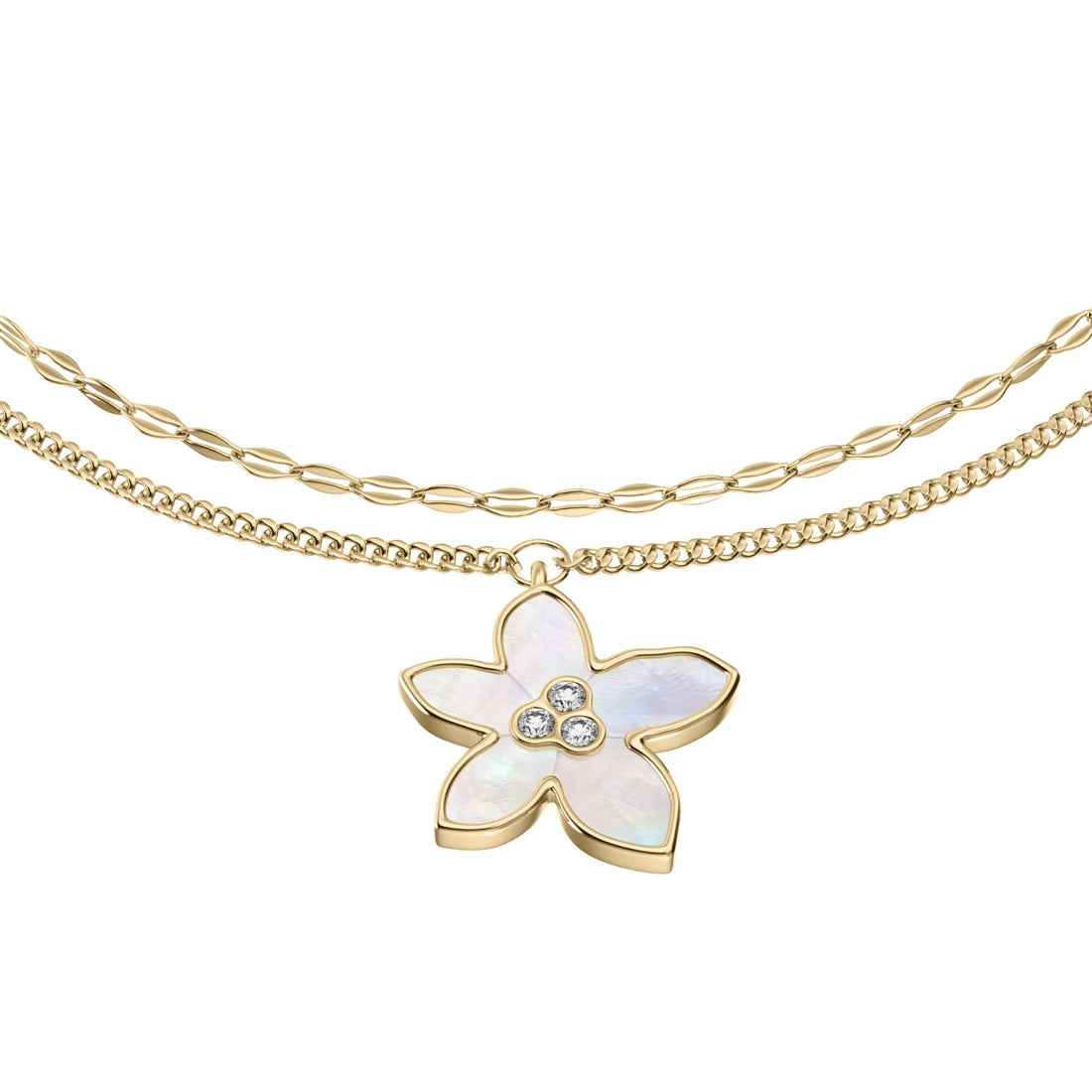 Fossil Women's Sutton The Flower Collection Mother-of-Pearl Multi-Strand Bracelet - JF04971710