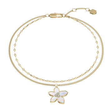 Fossil Women's Sutton The Flower Collection Mother-of-Pearl Multi-Strand Bracelet - JF04971710