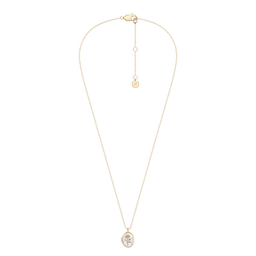 Fossil Women's Sutton The Locket Collection White Mother-of-Pearl Pendant Necklace - JF04976710 (2)