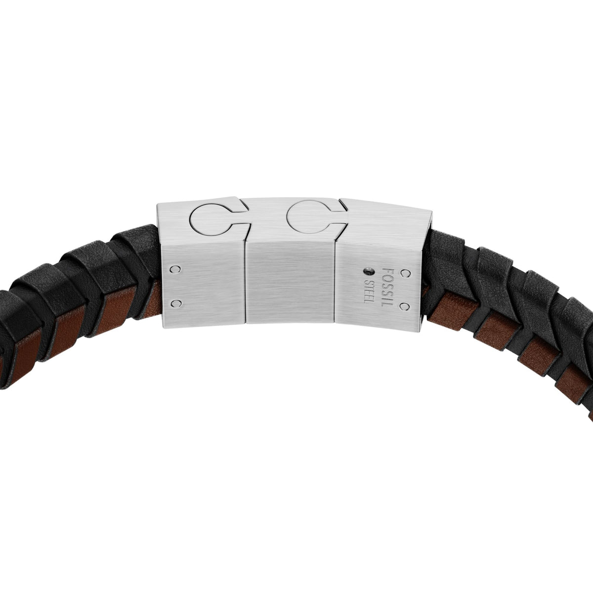 Fossil Men's Woven Black and Brown Leather Bracelet - JF04984040 (2)