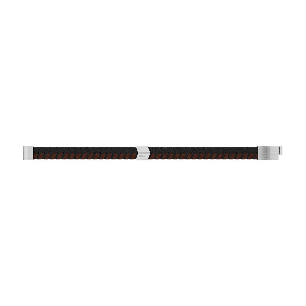 Fossil Men's Woven Black and Brown Leather Bracelet - JF04984040 (3)
