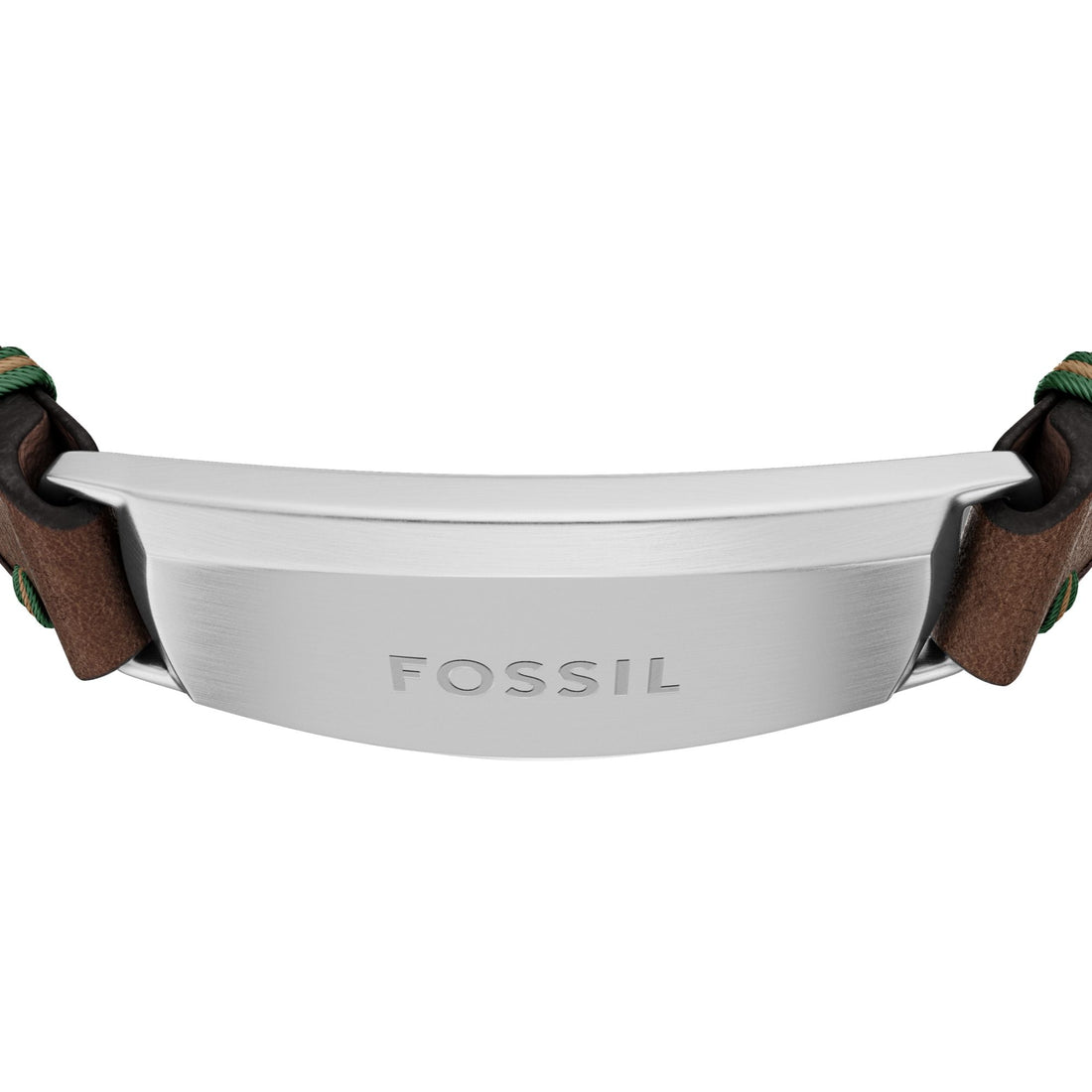 Fossil Men's Topstitch Brown Leather ID Bracelet - JF04988040