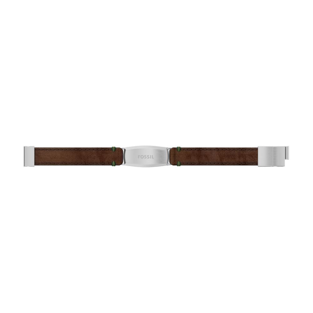 Fossil Men's Topstitch Brown Leather ID Bracelet - JF04988040 (3)