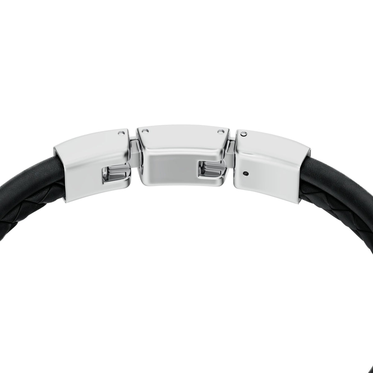 Fossil Men's Machine Knurled Texture Black Leather Multi-Strand Bracelet - JF04989040 (2)