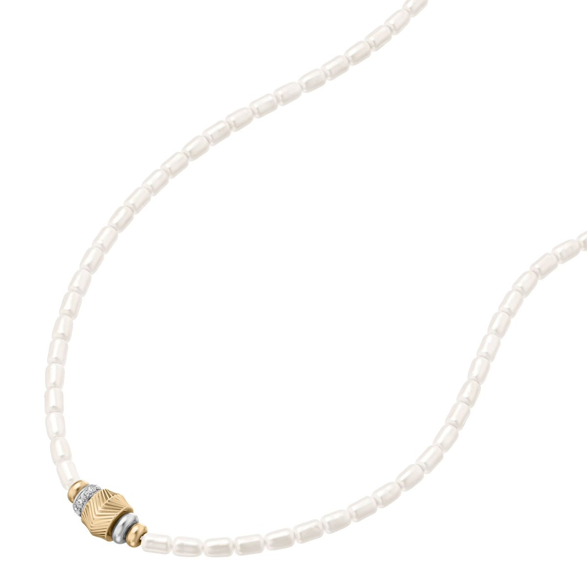 Fossil Women's Harlow Rondelles White Acrylic Pearl Stainless Steel Station Necklace -  JF04992998 (3)