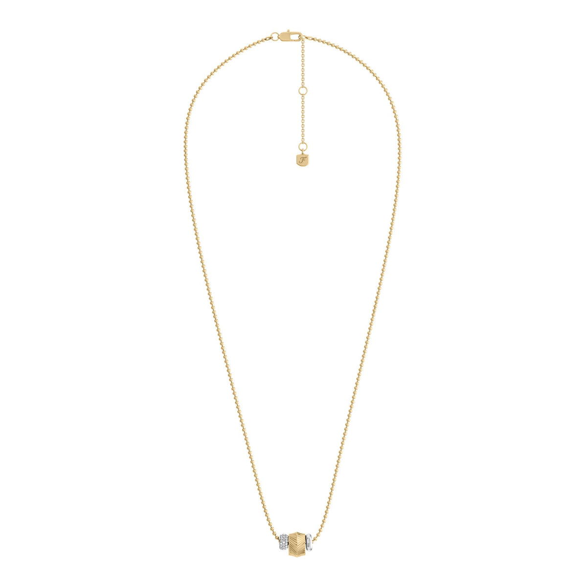 Fossil Women's Harlow Rondelles Two-Tone Stainless Steel Station Necklace -  JF04993998