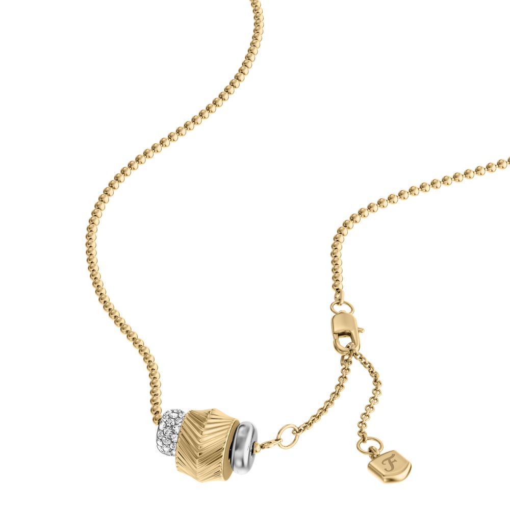 Fossil Women's Harlow Rondelles Two-Tone Stainless Steel Station Necklace -  JF04993998 (3)