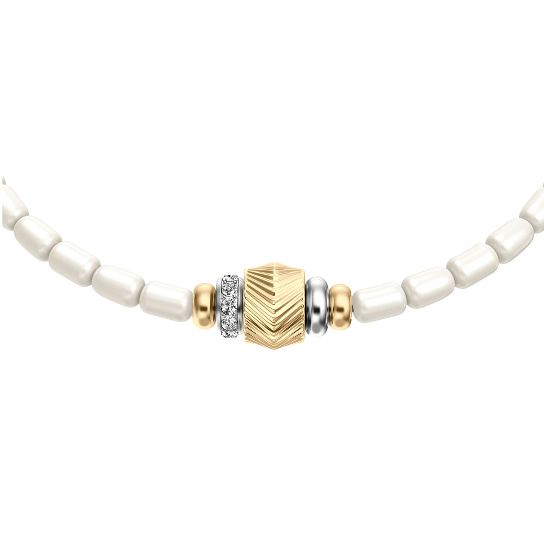 Fossil Women's Harlow Rondelles White Acrylic Pearl Stainless Steel Station Bracelet -  JF04994998