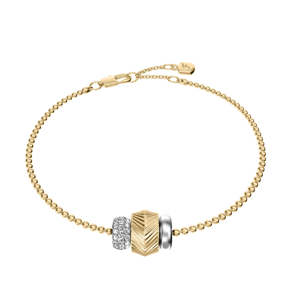 Fossil Women's Harlow Rondelles Two-Tone Stainless Steel Station Bracelet -  JF04995998