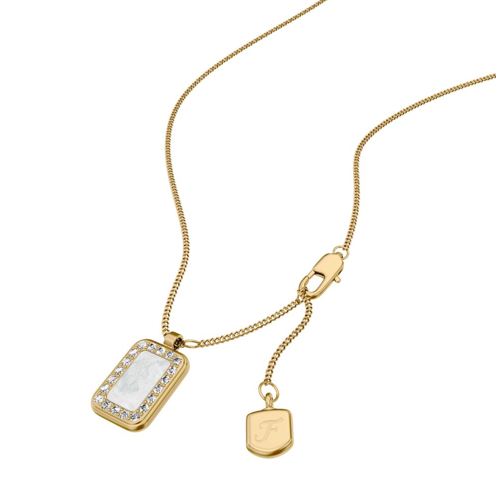 Fossil Women's Raquel Glitz White Mother-of-Pearl Pendant Necklace -  JF04997710
