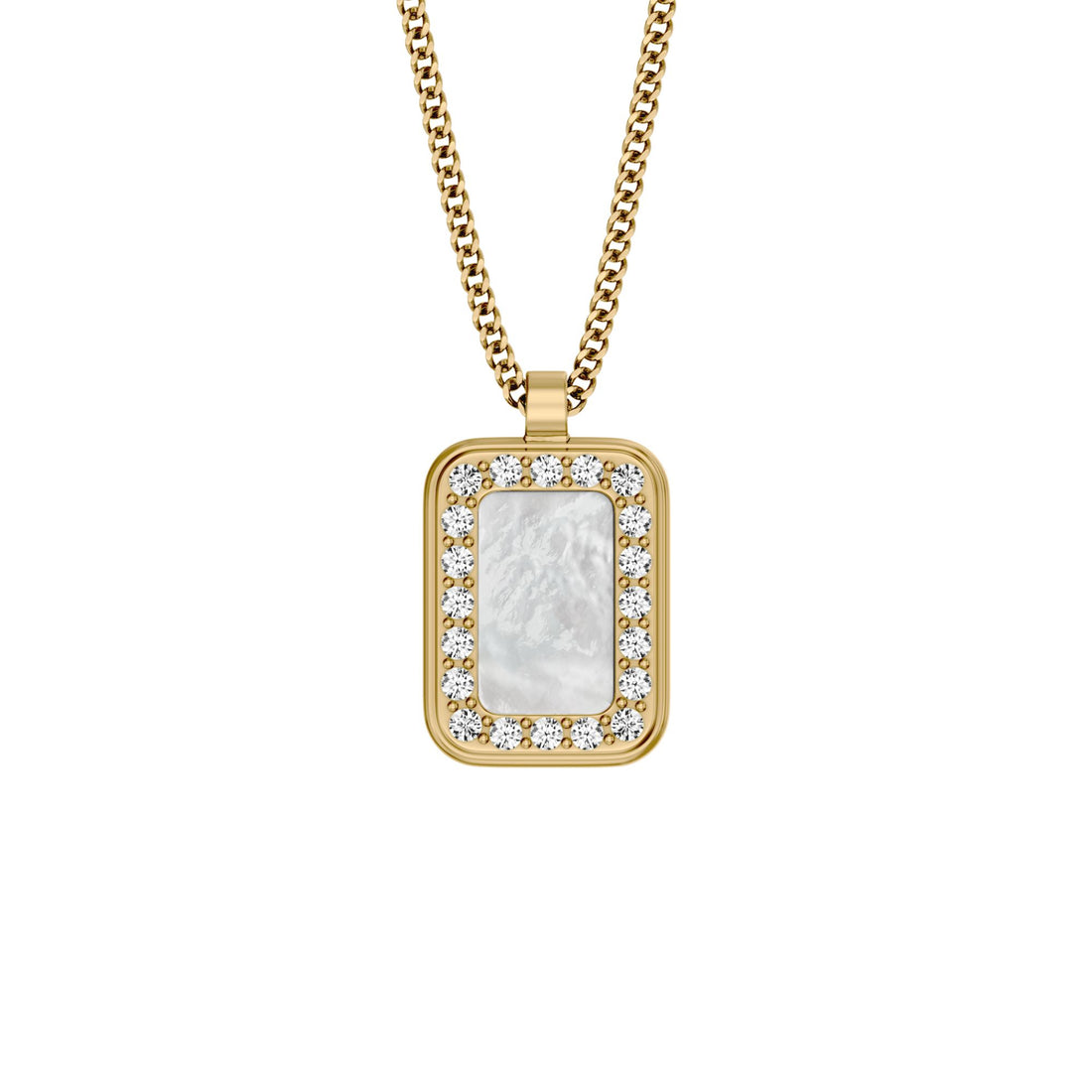 Fossil Women's Raquel Glitz White Mother-of-Pearl Pendant Necklace -  JF04997710