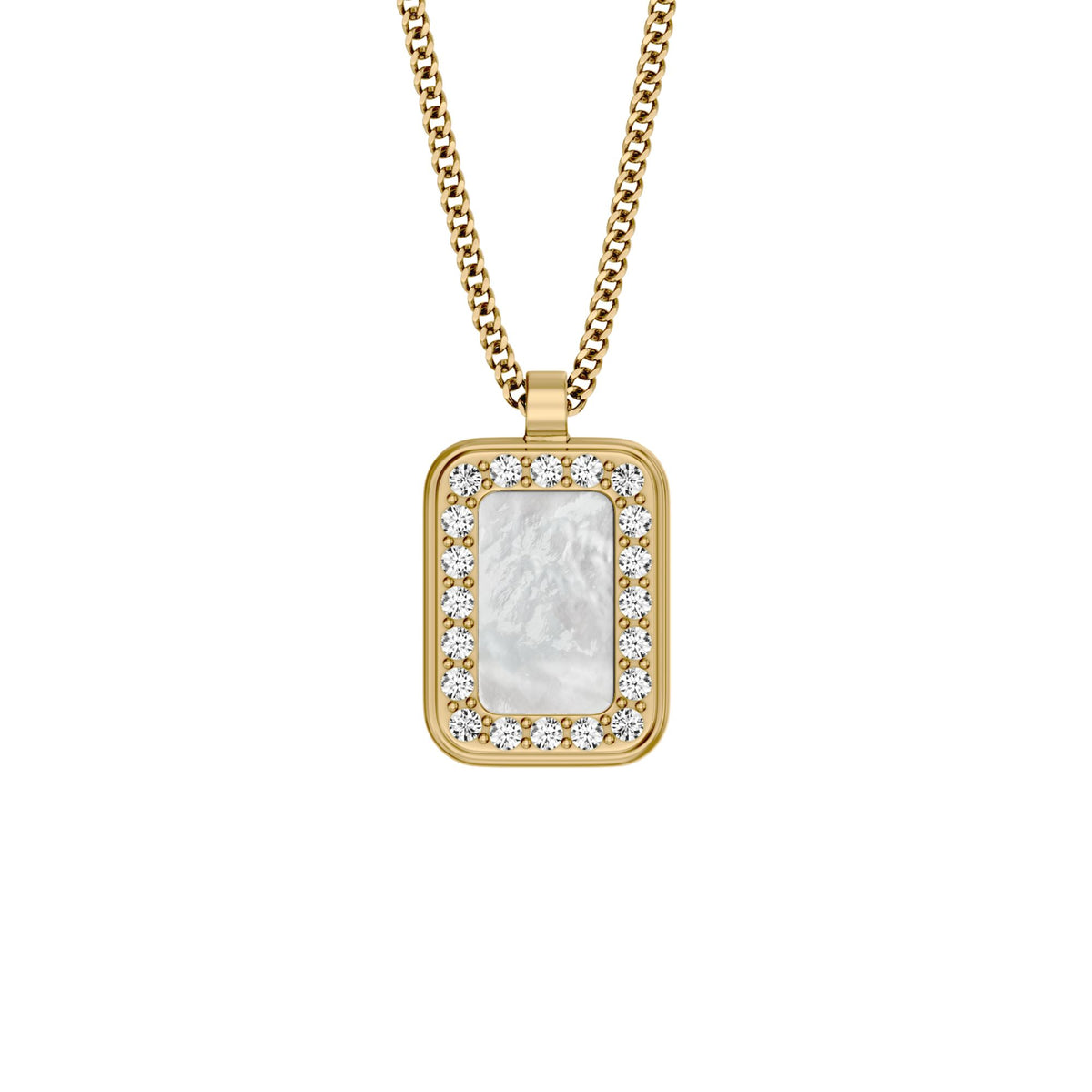 Fossil Women's Raquel Glitz White Mother-of-Pearl Pendant Necklace -  JF04997710 (1)
